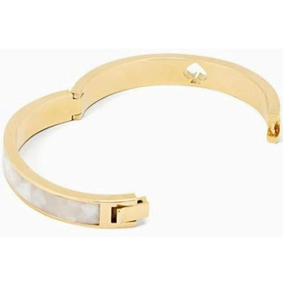 Kate Spade New York 'Hole Punch Spade Hinge Bangle' Pearl Bracelet - Picture 6 of 14